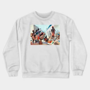 African tribe at the fair Crewneck Sweatshirt